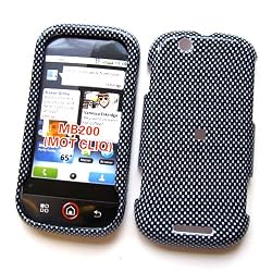 Motorola CLIQ MB200 T-Mobile Snap On Protector Hard Case "Carbon Fiber" Design