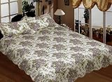 Quilt Floral 3-piece Set 100% Cotton Quen Size (A003)