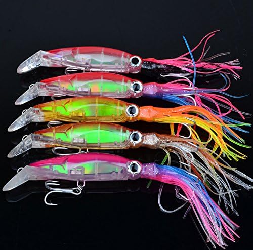 Plastic Fishing Baits Lot Squid Sleeve-fish Fishing Lures Crankbait Fish Tackle 14cm/40g #5pcs #10pcs #15pcs (10)