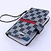 RAYTOP Luxury Brand Designer Black and Gray Checks Leather Cases Covers Wallet for Samsung Galaxy Note 2 N7100 Men Guys Checkered Classy Decent Simple Gift High Quality Stylish