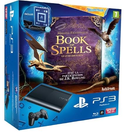 Console PS3 Ultra slim 12 Go noire + Pack découverte PlayStation Move + Book of Spells + Wonderbook (30 euros remboursés en plus)