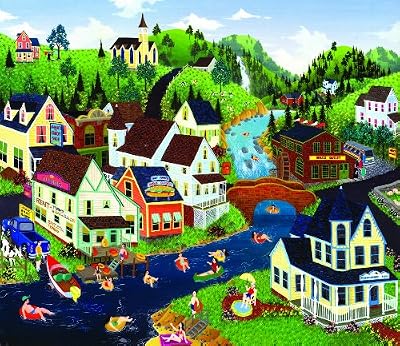 Floating on the River 550pc Jigsaw Puzzle by Robert LoGrippo
