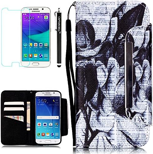 Captain Bell,Galaxy S6 Case,Samsung Galaxy S6 Case,Pu Leather Stand Case Flip Cover Wallet Case for Samsung Galaxy S6 [Black]