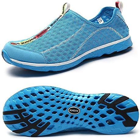 WULAODA Women'S Mesh Slip On Water Shoes Blue7.5 B(M) Us