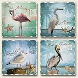 Coastal Birds 4 Absorbent Stone Coasters