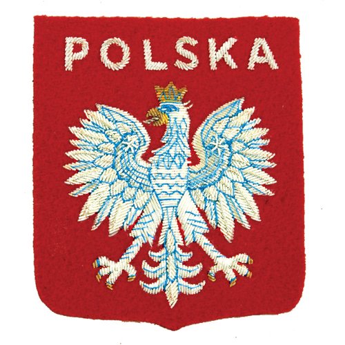 Sew-On Patch - Hand Embroidered White Eagle Crest, Small