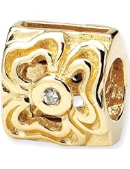Reflection Beads 14kt Yellow Gold and Diamond Devon Flower Bead