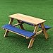 Aromzen Kids Wooden Beach Table Bench Set with Cushion
