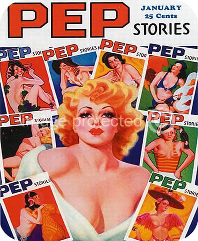 Pep Stories Bergey Cover Vintage Pinup Girl Art MOUSE PAD