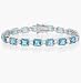 Eleanor's Princess Aquamarine Diamond CZ Tennis Bracelet
