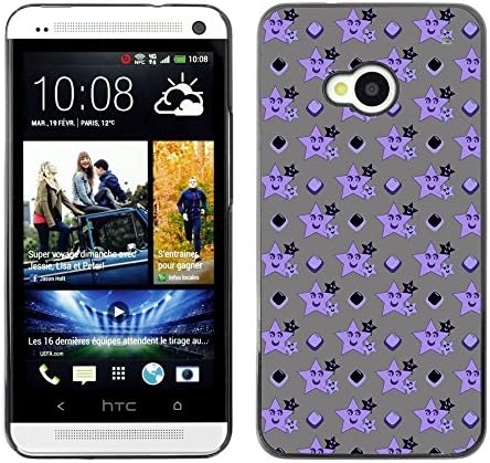 PatternViking PC Polycarbonate Aluminium Back Case Cover HTC ONE ( M7 ) ( violet star )