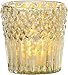 Luna Bazaar Vintage Mercury Glass Candle Holder (3-Inch, Ophelia Design, Silver)