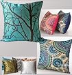 Decorative Modern Cyan Blue Throw Pillow Cover