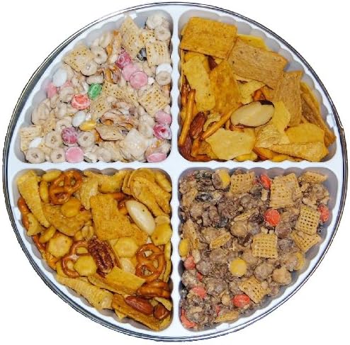 Mennonite Pantry Large 4 Compartment Americana Tin with Gourmet Party Mixes