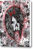 Emo Scene Skull Girl Canvas Print / Canvas Art - Artist Roseanne Jones