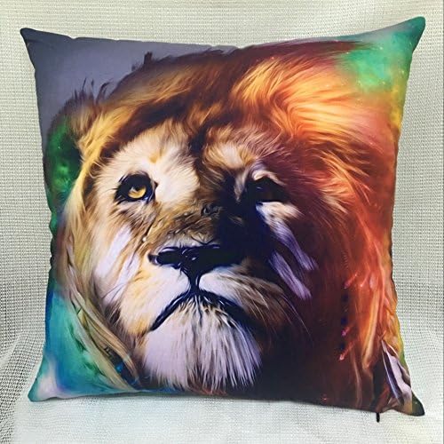 【Bailand】Super soft Sided Mighty Lion head Pattern Cushion cover,Sofa cushion Car Office Pillowcase,Lmitation suede Decorative Pillow Cover 18X18 Inch (45X45CM)