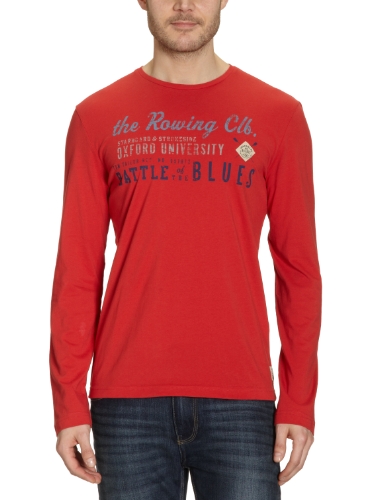 TOM TAILOR Herren T-Shirt 10224380010/rowing club longsleeve, Gr. 50/52 (L), Rot (4165) Preisvergleich