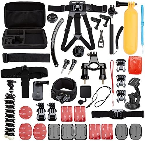Gizcam 50-in-1 Outdoor Action Camera Accessories Kit for GoPro HERO4 Session/4/3/2/1 SJCAM SJ4000 SJ5000, SJ6000,Xiaoyi Yi and Other Action Camera
