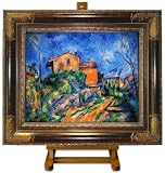 Maison Maria on the way to the Chatea... - Cezanne Large Framed Art Print on Canvas