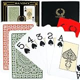 Da Vinci Club Casino, Italian 100% Plastic Playing Cards, 2-Deck Set Poker Size Jumbo Index, with Hard Shell Case & 2 Cut Cards