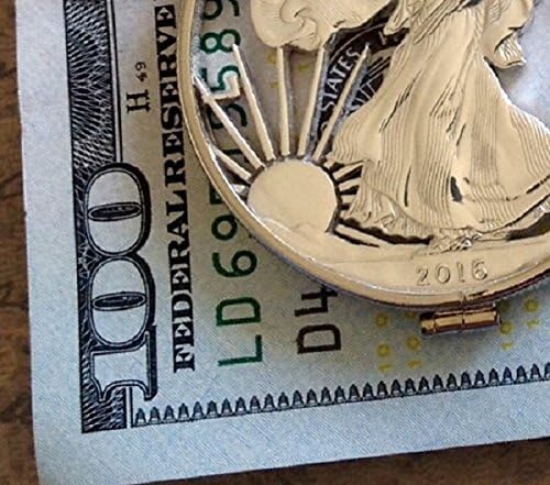 2016 American Silver 1 oz Eagle Dollar Cut Coin in Money Clip