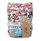 iZiv新生児1厚いおむつ付きオーガニック幼児防水/調整/再利用可能/洗えるポケット布おむつのフィット赤ちゃん0.5-3歳（ビッグ・バン）