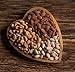 Gourmet Gift Tray with Mixed Nuts Platter, Featuring Roasted and Salted Almonds, Pistachios, & Cashews in a Heart-Shaped Wooden Tray, By Benevelo Gifts