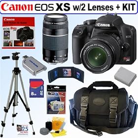 Canon EOS Digital Rebel XS 10.1MP Digital SLR Camera (Black) with EF-S 18-55mm f 3.5-5.6... by Canon