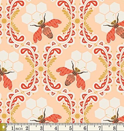 Bee Sweet Afternoon Sweet as Honey Bonnie Christine Art Gallery Fabric SAH-2602 Beehive Bees Honeycomb (Fat quarter)