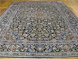 10'0 x 13'1 Navy Blue Persian Hand Knotted Wool Kashan Rug