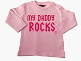 My Daddy Rocks Pink Long Sleeve Slogan Baby T-shirt