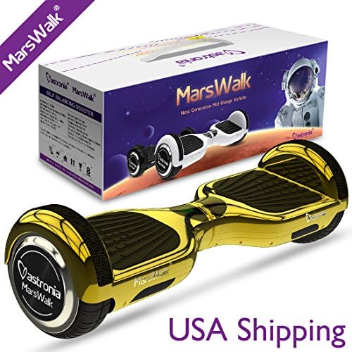 MarsWalk® Smart Self Balancing Scooter With Advanced Software, 10% More Range, 300% More Sensibility, Beginner Assistance System, Precise Balance Control, Uphill and Downhill Capacity (Chrome Gold)