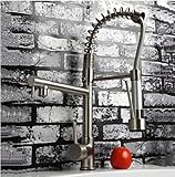 Rozin&reg; Brushed Nickel Pull Down Kitchen Sink Faucet Swivel Spout Brass Mixer Tap