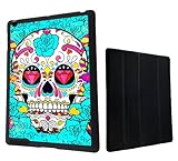 Sugar Skull Skulls Multi tattoo diamond eye full Design Apple iPad Mini 1 & ipad mini 2 Retina Full Case Flip Cover-Black