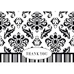 Thank You Notes White/Black Damask 100ct