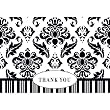Thank You Notes White/Black Damask 100ct