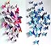 3D Butterfly 12PCS for Blue and 12 PCS For Purple Stickers Making Stickers Wall Stickers Crafts Butterflies
