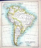 ANTIQUE MAP c1901 SOUTH AMERICA BRAZIL PERU BOLIVIA ARGENTINE ECUADOR