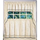 Adirondack Kitchen Curtain - 24'' tier pair - Beige Taupe by Linens4Less