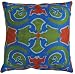 Koko 91508 SOUK Pillow 16x16 Moroccan tile inspired Hand crewel wool embroidery Cotton back Multicolor.