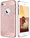 iPhone 7 Case, iPhone 7 Phone Case, BENTOBEN Luxury Bling Glitter Shiny Rhinestone Hybrid Slim Hard PC Cover Coat Sparkly Faux Leather Shockproof Girly Protective Cases for 4.7 inch iPhone 7 Rose Gold