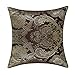 CaliTime Cushion Cover Throw Pillow Case Shell 18 X 18 Inches Both Sides, Vintage Paisley Damask Floral, Brown