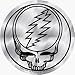 Grateful Dead - 4 Shiny Silver Chrome Steal Your Face - Sticker / Decal