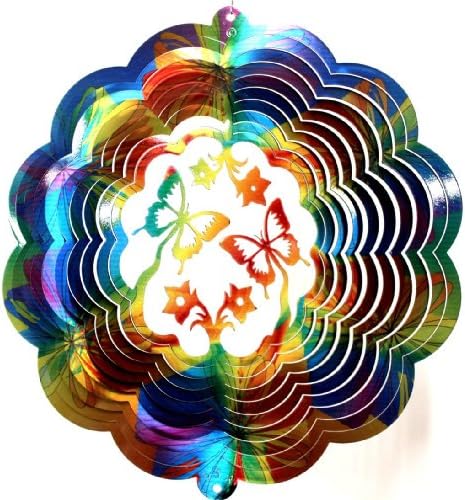 12" Butterfly 3d - Tiedye/printed - This Butterfly 3d Spinner Is Done in a Multicolor Design. There May Be Very Slight Blemishes That Are Not Noticeable in the General Scheme of Things. They Will Still Come with Our Life Time Rust Proof Guarantee!! They Are Printed with a Corn Based Ink. Which Means We Have "Gone Green" in Our Process of Printing These Spinners. (Please Note: The Design May Vary Without Notice.) Made in the Usa, 18 Gauge Stainless Steel, Lifetime Rustproof Guarantee, Ink Also Made in the Usa