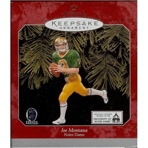 1 X QXI6843 Notre Dame Fighting Irish Joe Montana 1998 Hallmark Keepsake Ornament