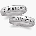 Sterling Silver Shakespeare Quote Engraved Ring - Personalized Jewelry