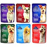 Blue Buffalo Divine Delights Wet Dog Food Variety Pack - 6 Flavors (Duck, Lamb, Chicken, Turkey, Salmon, and Beef) - 3oz Each (6 Total Pouches)