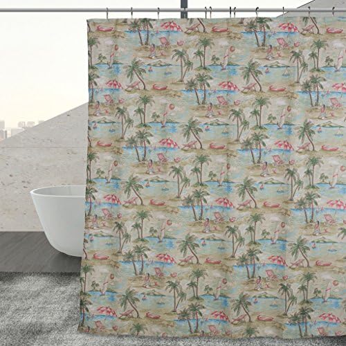 Studio 1012 Shower Curtain - 70"x 72" Mildew Resistant, Water Repellant Bath Curtain in Colorful Sea Life Print