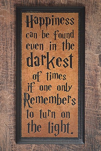 Happiness quote from Harry Potter on a Plaque…Brown