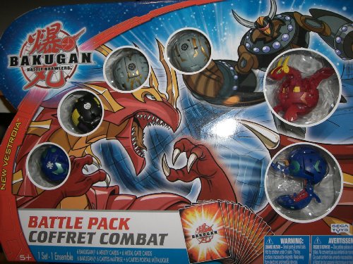 Bakugan Battle Pack-Season 2 New Vestroia~ This comes with a total of 6 Bakugan (Aquos Spindle, Pyrus Neo Dragonoid and 4 Mystery Bakugan). Also included in the Pack are 6 Metal Gate Cards and 6 Ability Cards